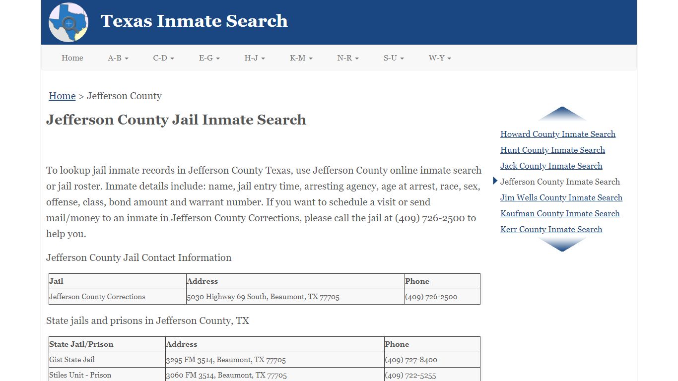 Jefferson County Jail Inmate Search